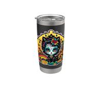 Pastel Goth Sugar Skull Cat Fantasy Art Stainless Steel Insulated Tumbler