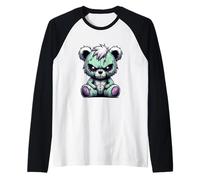 Pastel Goth Teddy Bear Kawaii Creepy Cute Gothic Menhera Raglan Baseball Tee