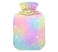 Pastel Gradient Hot Water Bottles with Soft Cover Hot Water Bag for Foot Bed Warmer Pain Relief Small