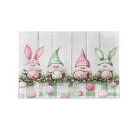 Pastel Green Buffalo Plaid Bunny Gnomes Eggs Easter Jigsaw Puzzles for Adults Impossible Puzzle 500 Piecing