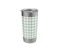 Pastel Green Gingham Check Stainless Steel Insulated Tumbler