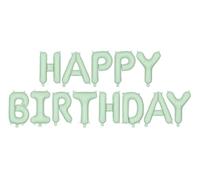 Balloon Garland Happy Birthday 340 x 35 cm Lettering - Foil Balloon Letters for Helium or Air - Large Balloon Banner for Birthday - Foil Balloon Birthday Decoration - Matte Green