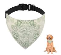Pastel Green Mandala Dog Bandana With Adjustable Strap D Ring Dog Scarf Pet Bibs Triangle Cat Scarf Clothing& Accessories for Dogs Puppy Dogs Cats Decor Machine Washable