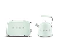 Smeg Wkf01, Tsf01 Whistling Stovetop Kettle & 2-Slice Toaster Set In Light Green Light Green