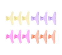 Pastel Hair Section Clips Set - Lilac, Brown & Soft- Salon Clamps for Styling, Cutting Coloring Reusable - Jewelry