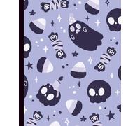 Pastel Halloween Ghost & Candy Composition Notebook | Matte Cover | 7.5 x 9.25 in.: Cute Kawaii Halloween Journal with Purple Ghosts, Candy, and ... for Girls, Teens, and Holiday Note-Taking