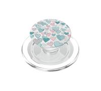Pastel Heart Pattern Playful Pink Blue Valentines Day PopSockets PopGrip for MagSafe