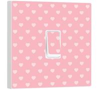 Pastel Hearts Light Switch Vinyl Sticker Skin Cover, Girls and Boys Bedroom Decor, Babys Nursery, Pink