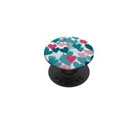 Pastel Hearts Pattern Playful Valentines Day PopSockets Adhesive PopGrip