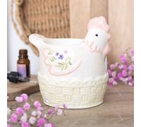 Pastel Hen Oil Burner & Wax Warmer - Floral Decor & Fragrance