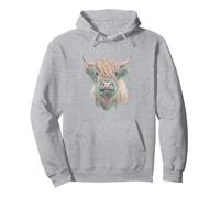 Pastel Highland Bull Pullover Hoodie