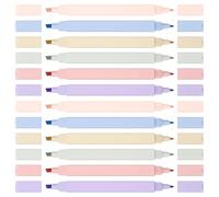 Pastel Highlighter,12 PCS Aesthetic Highlighters Cute Stationery Bible Highlighter Assorted Colours Dual Tip Highlighters for Journals Bibles Notebooks School Office Supplies