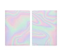 Pastel Holographic Foil Travel Passport Wallet Credit Card Holder Cover Case Protector