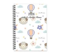 Pastel Hot Air Balloons Diary 2026 A5 To Do List Notebook 2026 Daily Journal Diary Women Planner Organiser for Teaching Assistant Week To View Monthly Year Planner with Dotted Line Note Page Slim