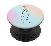 Pastel Kpop Korean Finger Heart K-pop Merch K-drama Drama PopSockets Adhesive PopGrip