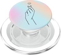 Pastel Kpop Korean Finger Heart K-pop Merch K-drama Drama PopSockets PopGrip for MagSafe