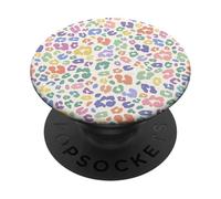 Pastel Leopard Print Pattern Aesthetic Graphic Illustration PopSockets Adhesive PopGrip