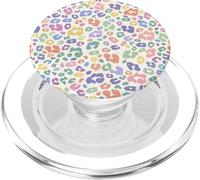 Pastel Leopard Print Pattern Aesthetic Graphic Illustration PopSockets PopGrip for MagSafe