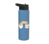 Pastel Leprechaun Spooky Ghosts Rainbow Kids Design Stainless Steel Insulated Water Bottle