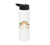 Pastel Leprechaun Spooky Ghosts Rainbow Kids Design Stainless Steel Insulated Water Bottle