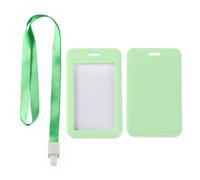 Pastel Light Green Mint Green Badge Holder with Lanyard, Card Holder Office, Vertical Name Badges Protector for School, Vertical ID Cards Protector for Office, Teacher Stuff Nurse Essentials Work