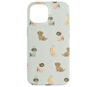 Pastel Little Long Helpers Long-Haired Christmas Dachshund Case for iPhone 15
