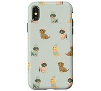 Pastel Little Long Helpers Long-Haired Christmas Dachshund Case for iPhone X/XS