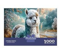 Pastel Llama 1000 Piece Jigsaw Puzzle Snow-Dusted Meadow Concentration Training Leisure Time Perfect for Family Weekend Activities 70x50cm/1000pcs