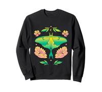 Pastel Luna Moth Beautiful Butterfly & Flowers Cottagecore Sweatshirt