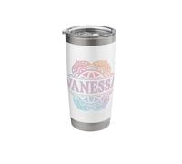 Pastel Mandala Travel Mug Personalized Name Vanessa Stainless Steel Insulated Tumbler
