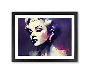 Pastel Marilyn Monroe Abstract Framed Print | A4 Black Framed Wall Art | Ready to Hang | Abstract Fantasy Picture | Living Room Bedroom Lounge Office