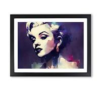 Pastel Marilyn Monroe Abstract H1022 Framed Print for Living Room Bedroom Home Office Décor, Wall Art Picture Ready to Hang, Black A3 Frame (46 x 34 cm)