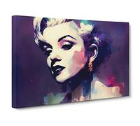 Pastel Marilyn Monroe Canvas Print | Gallery Wrapped 30mm Frame Wall Art | 30x20 inches | Ready to Hang | Abstract Picture | Living Room Bedroom Lounge Office