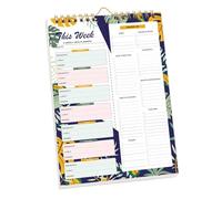 Pastel Meal Planner Notebook with 52 Pages, Shopping List Without Dates - Meal Pad 21.5 x 28 cm Spring | Weekly Recipe Book | Food Organizer Kitchen Supply Management
