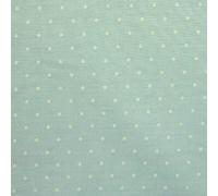 Pastel Mint Green Polycotton Fabric with White Polka Dots (Per Metre)