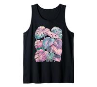 Pastel Monstera Deliciosa Swiss Cheese Plant Botanical Art Tank Top