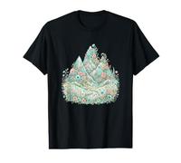 Pastel Mountain Hiking Trail Flower Meadow Value Graphic T-Shirt