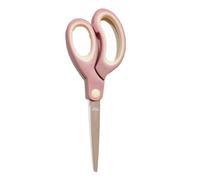 Pastel Non-Stick Scissors - All Purpose Office & Craft Soft Grip Cutting Tool Blunt Tip Fabric Scissors for Kids - Sewing Left and Right Handed (1 Pack, Pink)