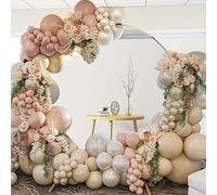 Pastel Nude Balloon Garland Kit, SCMDOTI Double Stuffed Blush Pink Nude White Balloon Arch Garland Kit for Wedding, Boho Party, Baby Shower Decoration, Birthday, Bridal Shower,Gender Reveal Party Deco