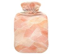 Pastel Orange Waves hot Bottle Water Bag with Soft Cover, 2Lwarm Compress for Pain Relief,Pain Relief,Bolsa de agua Caliente para el Dolor