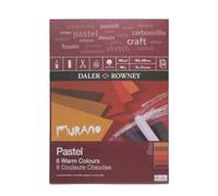 Daler-Rowney Murano 160gsm 16 x 12in Pastel Paper Pad, Honeycomb Texture, Glued 1 Side, Cotton Content, 30 Warm Colours Sheets, Ideal for Professional Artists & Students