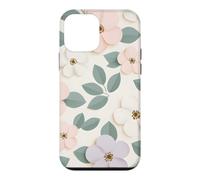 Pastel Paper Flower and Leaf Pattern Case for iPhone 12 mini