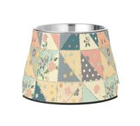 Pastel Patchwork Pets Food Bowl Enhanced Stainless Steel Cat Feeding Bowls for Dogs Cats Rabbits Birds Comfort Feeding