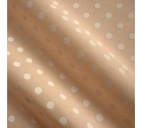 Pastel Peach Polycotton Fabric with Printed 5mm White Spot (Per Metre)