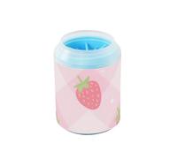 Pastel Peach Strawberry Reusable Pet Foot Paws Washer Silicone Brush Soft Pets Bathing Brush for Small Medium Dogs and Cats