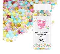 Pastel Pearl Sprinkles By Baked With Love | 100g | Pastel Pearl Sugar Cake Sprinkles, Edible Cake Decorations, Sugar Balls For Cupcakes