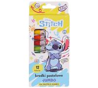 Pastel Pencils for School, Oil Pastels for Children, Thick Colouring Pencils, 12 Colours (Disney)