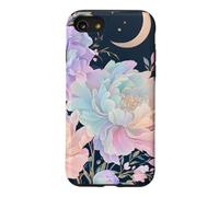 Pastel Peony Crescent Moon Celestial Flower Design Case for iPhone SE (2020) / 7/8