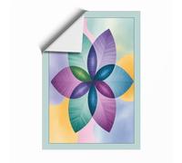 Pastel Petal Bloom Geometric Unframed Wall Art Print A1 (84.1×59.4cm), Wall Decor for Living Room, Bedroom, Office & Home, Art Gift