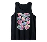 Pastel Philodendron Leaves Plant Lover Botanical Dreamy Art Tank Top